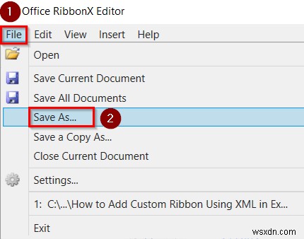 Excel में XML का उपयोग करके कस्टम रिबन कैसे जोड़ें