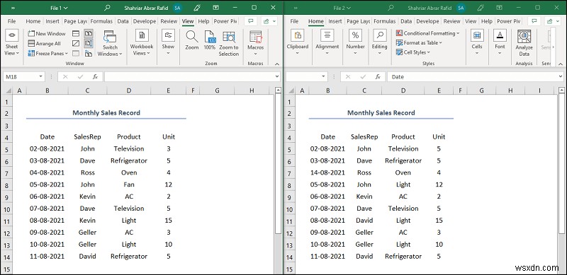 Excel में 2 CSV फ़ाइलों की तुलना कैसे करें (6 आसान तरीके)