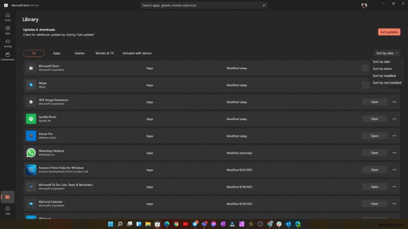Windows 11 Microsoft Store Update उचित लाइब्रेरी सॉर्टिंग विकल्प लाता है