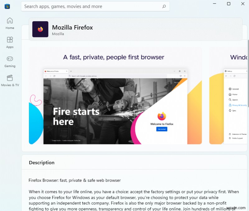 Mozilla Firefox अब विंडोज 10 और 11 के लिए माइक्रोसॉफ्ट स्टोर पर उपलब्ध है