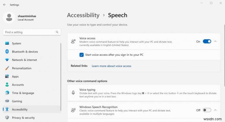 Windows 11 में Voice Access कैसे सक्षम करें