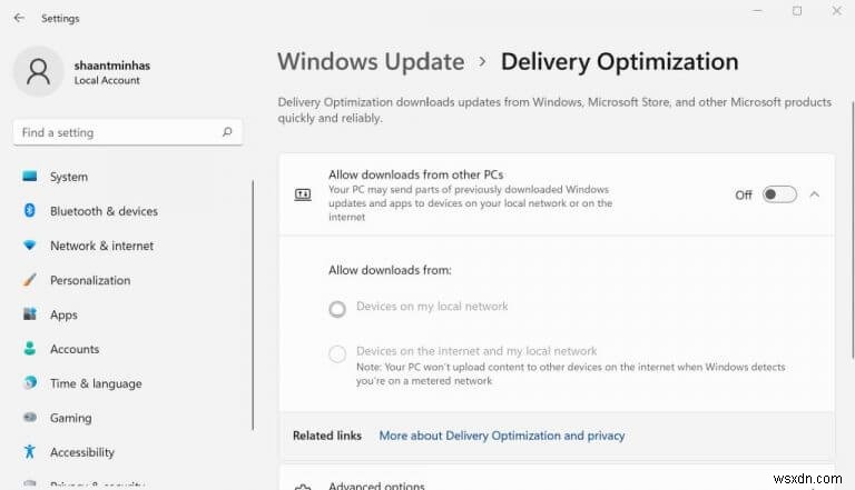 Windows 11 पर डिलीवरी ऑप्टिमाइजेशन कैसे बंद करें