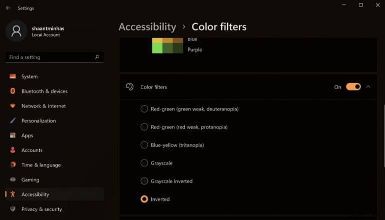 Windows 10 या Windows 11 पर रंग फ़िल्टर का उपयोग कैसे करें
