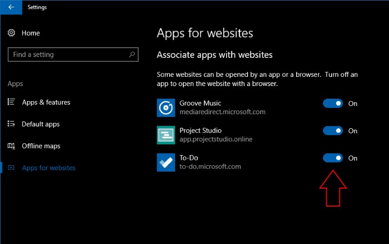 Windows 10 में वेबसाइटों के लिए ऐप्स क्या हैं?
