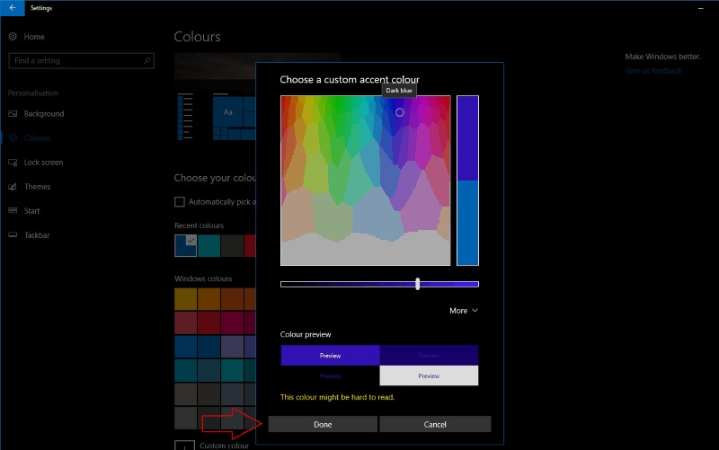 विंडोज 10 क्रिएटर्स अपडेट में अपना खुद का एक्सेंट कलर कैसे सेट करें 
