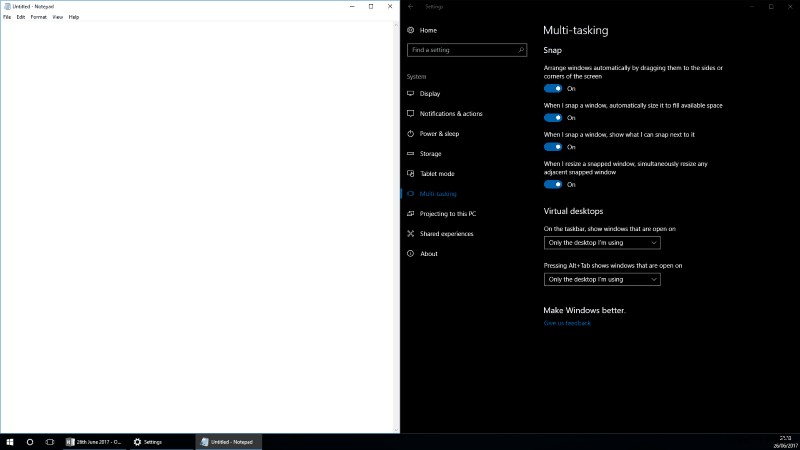 Windows 10 में अपने ऐप्स को अपनी स्क्रीन पर कैसे स्नैप करें