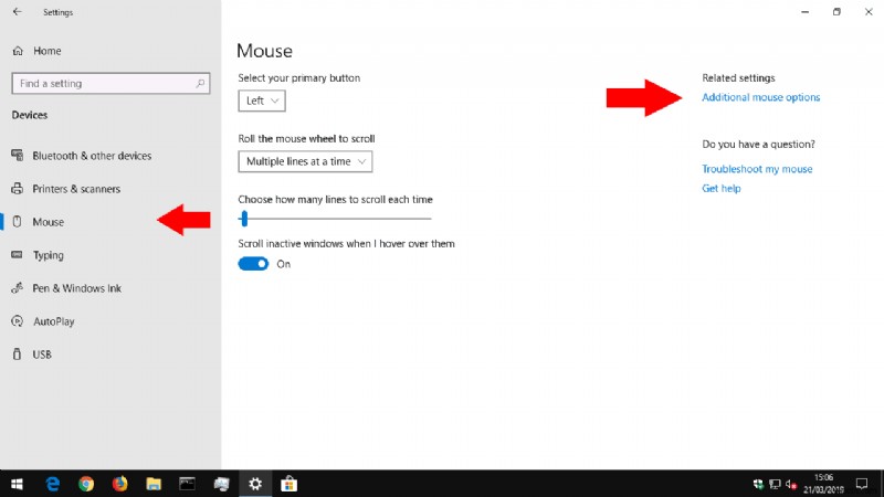 Windows 10 में माउस सेटिंग कैसे बदलें