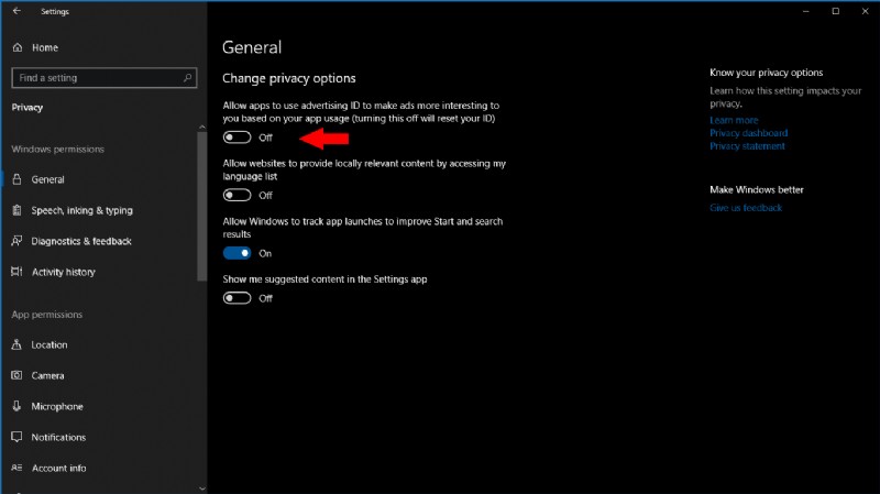 Windows 10 ऐप्स को वैयक्तिकृत विज्ञापन प्रदर्शित करने से कैसे रोकें