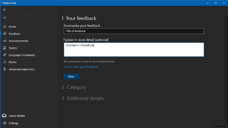 Windows 10 के बारे में फ़ीडबैक कैसे भेजें