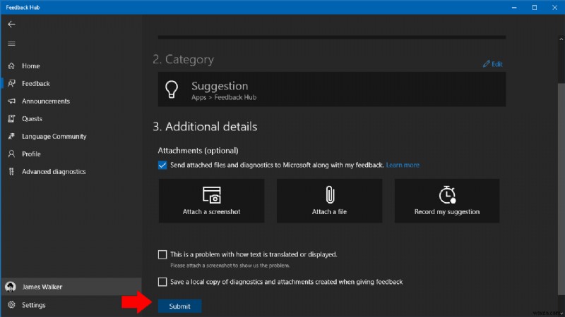 Windows 10 के बारे में फ़ीडबैक कैसे भेजें