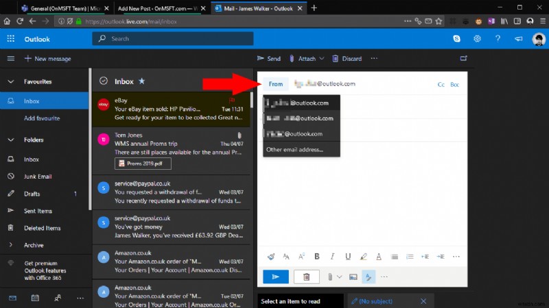 अपने Outlook.com खाते के लिए ईमेल उपनाम कैसे बनाएं