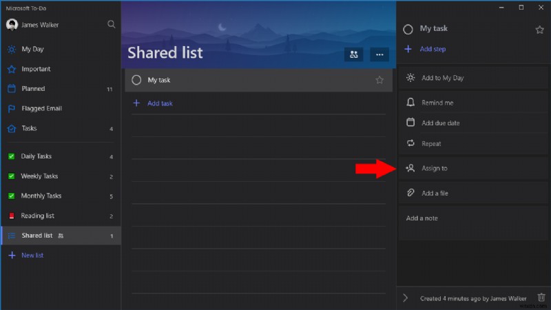 Microsoft To-Do में उपयोगकर्ताओं को कार्य कैसे असाइन करें