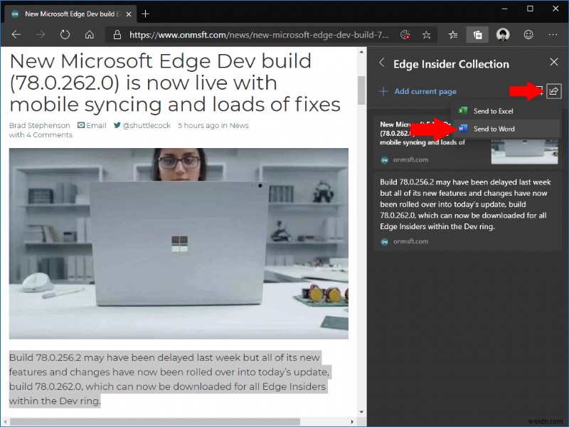 Microsoft Edge Insider में कलेक्शंस का उपयोग कैसे करें