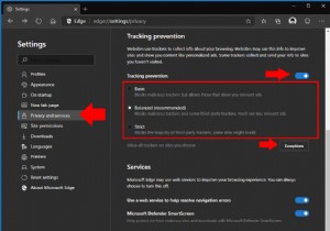 एज इनसाइडर में ट्रैकिंग रोकथाम का उपयोग कैसे करें