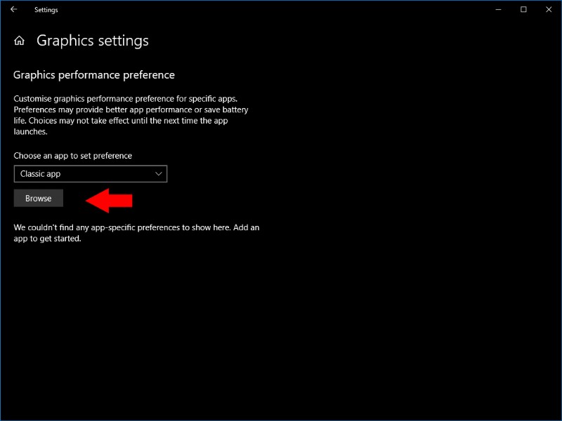 Windows 10 में प्रति-ऐप ग्राफ़िकल प्रदर्शन सेटिंग कैसे सेट करें