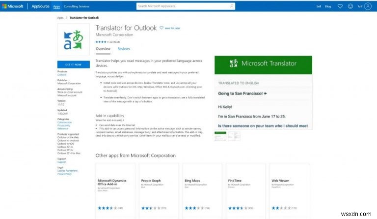 Windows 10 में Outlook ऐप में ईमेल का अनुवाद कैसे करें