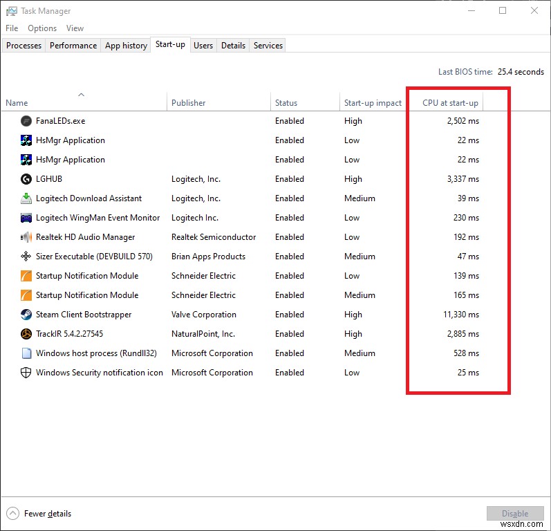 Windows 10 स्टार्टअप प्रोग्राम का लोडिंग समय कैसे पता करें