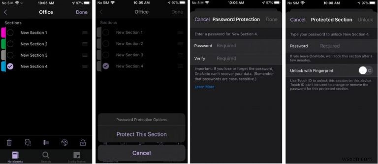 Windows, iOS, Android और MacOS पर OneNote में नोटबुक अनुभागों को पासवर्ड कैसे सुरक्षित करें