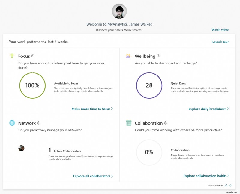 दूरस्थ रूप से काम करते समय अपना समय बेहतर ढंग से प्रबंधित करने के लिए Office 365 में MyAnalytics का उपयोग कैसे करें