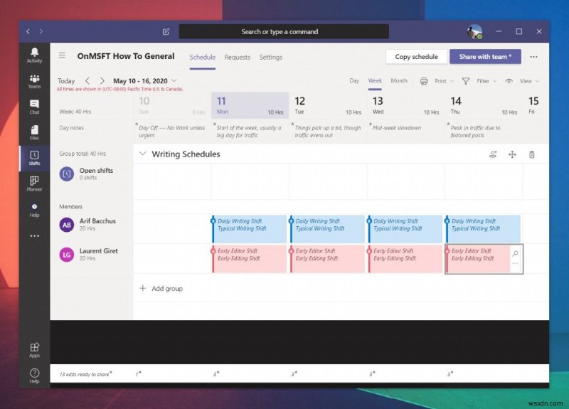 Microsoft Teams में Shifts का उपयोग कैसे करें काम के घंटे, शेड्यूल, और बहुत कुछ प्रबंधित करने के लिए
