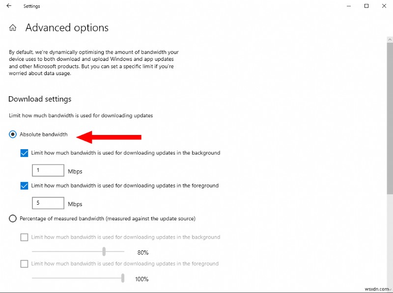 Windows Update बैंडविड्थ कैप कैसे सेट करें