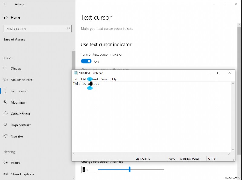 Windows 10 में टेक्स्ट इनपुट कर्सर को कैसे अनुकूलित करें