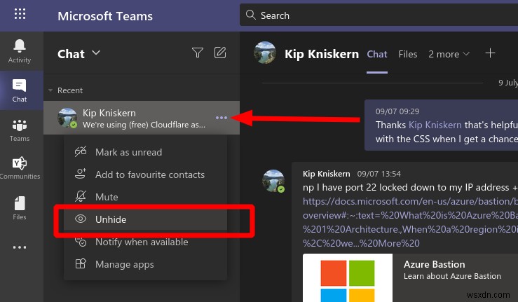 Microsoft Teams में चैट को कैसे छिपाएं और दिखाएं