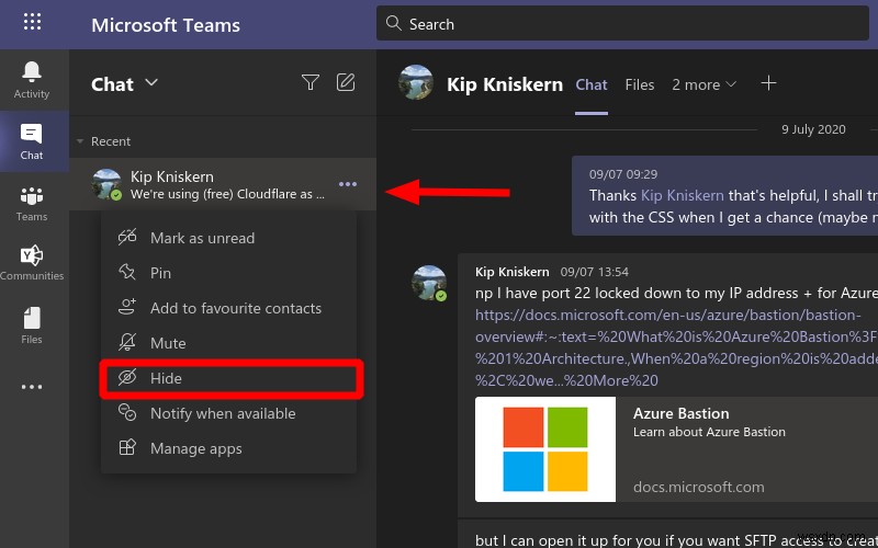Microsoft Teams में चैट को कैसे छिपाएं और दिखाएं
