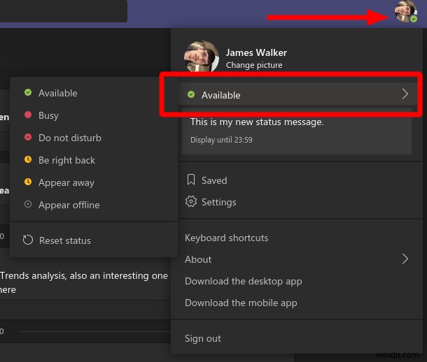 Microsoft Teams में खुद को कैसे उपलब्ध, व्यस्त या ऑफ़लाइन बनाएं