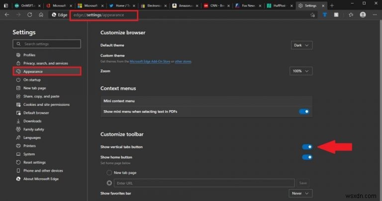 तेजी से ब्राउज़ करने के लिए Microsoft Edge में लंबवत टैब कैसे चालू करें