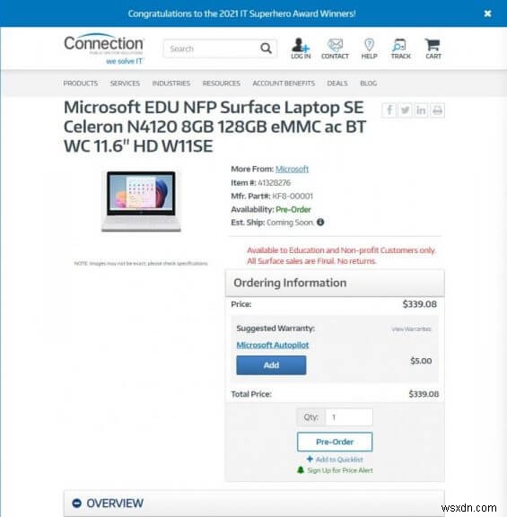 यहां बताया गया है कि अपने या किसी छात्र के लिए सरफेस लैपटॉप SE कैसे खरीदें