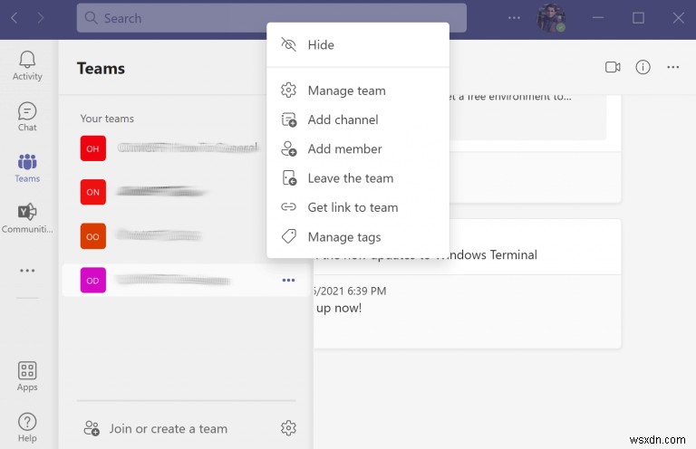 Microsoft Teams में टीम कैसे छोड़ें