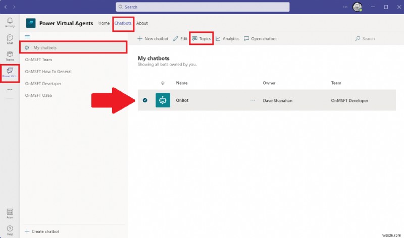 Microsoft Teams पर अपने Power Virtual Agents चैटबॉट के लिए विषय कैसे बनाएं और संपादित करें