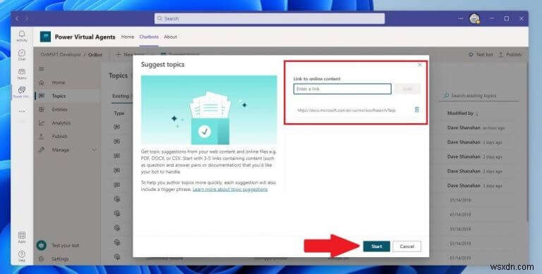 Microsoft Teams पर अपने Power Virtual Agents चैटबॉट के लिए विषय कैसे बनाएं और संपादित करें