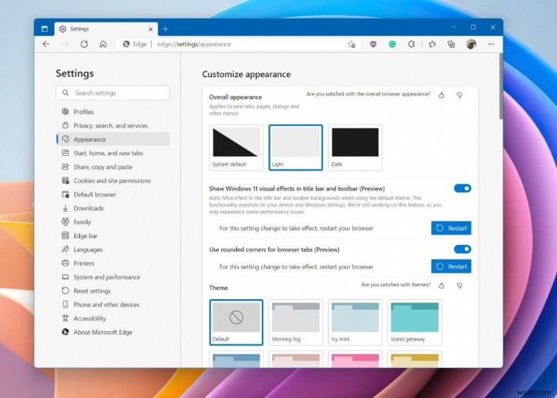 माइक्रोसॉफ्ट एज में नए विंडोज 11 प्रेरित डिजाइन को कैसे सक्षम करें 