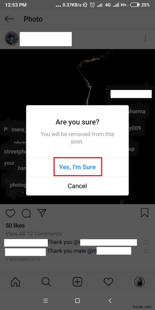 किसी अन्य उपयोगकर्ता की Instagram फ़ोटो से स्वयं को कैसे अनटैग करें?