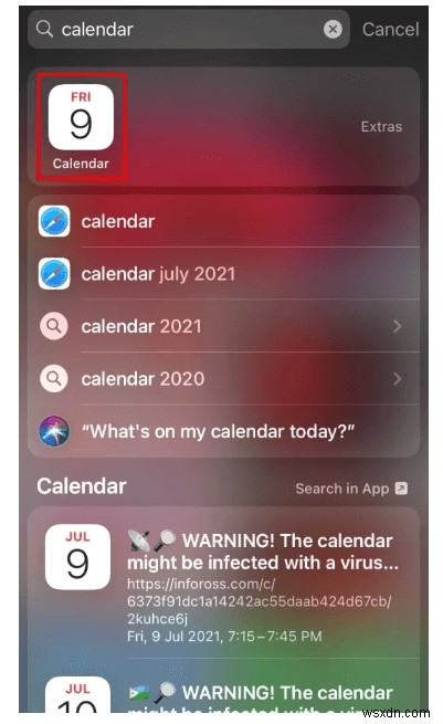 iPhone कैलेंडर वायरस कैसे निकालें
