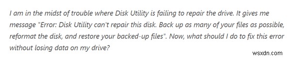 “डिस्क उपयोगिता इस डिस्क की मरम्मत नहीं कर सकती” मैकबुक पर त्रुटि (समाधान)