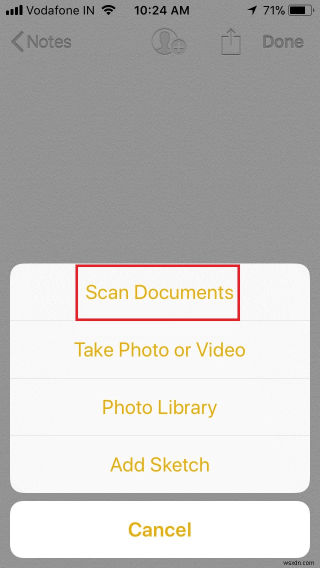 iOS 11 में नोट्स ऐप का उपयोग करके दस्तावेज़ों को कैसे स्कैन करें