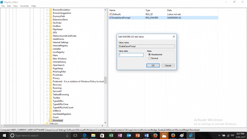Microsoft Edge के डाउनलोड को सेव करने के लिए प्रॉम्प्ट को सक्षम/अक्षम करें