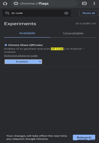 Chrome फ्लैग का उपयोग करके Google क्रोम ब्राउज़र में URL QR कोड कैसे जेनरेट करें?