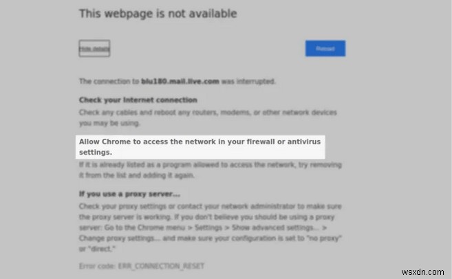 ठीक करें:Chrome को अपने फ़ायरवॉल या एंटीवायरस सेटिंग में नेटवर्क तक पहुंचने दें