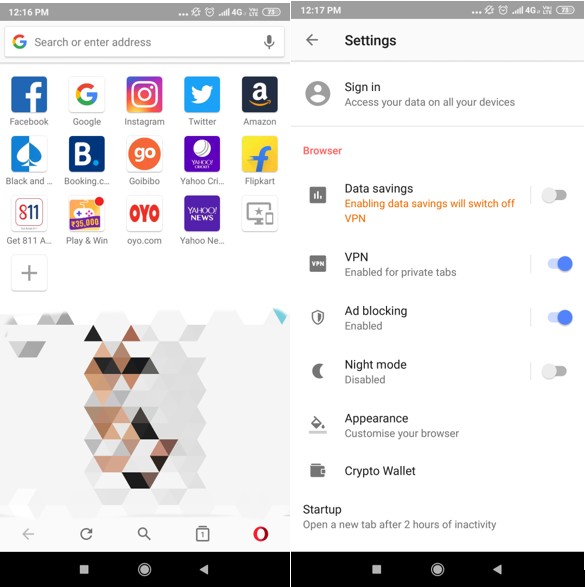Android के लिए Opera ब्राउज़र पर मुफ़्त VPN कैसे सक्षम करें