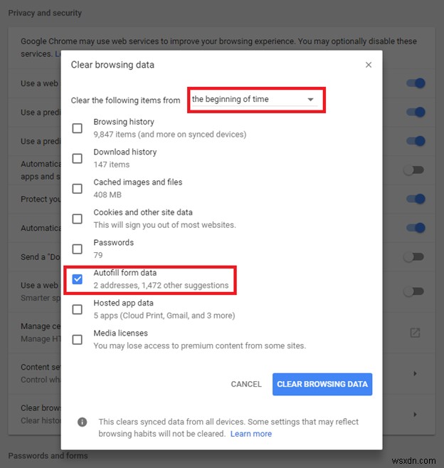 Google Chrome से स्वतः भरण जानकारी को अक्षम और साफ़ कैसे करें