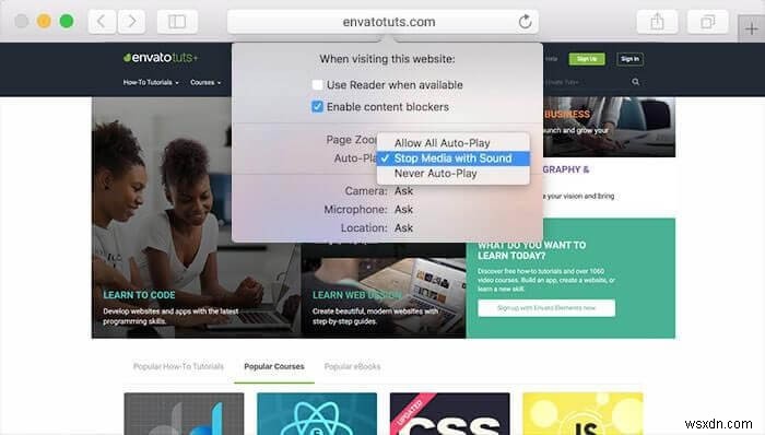 macOS High Sierra पर Safari में ऑटो-प्लेइंग वीडियो ब्लॉक करें