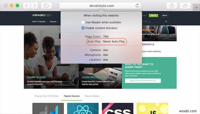 macOS High Sierra पर Safari में ऑटो-प्लेइंग वीडियो ब्लॉक करें