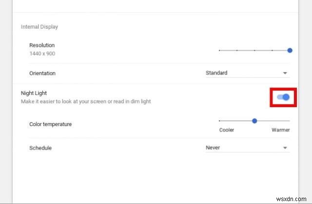 Chrome OS में नाइट लाइट कैसे सक्षम करें