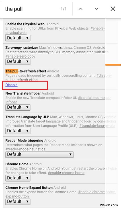 Android के लिए Chrome पर  पुल-टू-रिफ्रेश  सुविधा को अक्षम कैसे करें