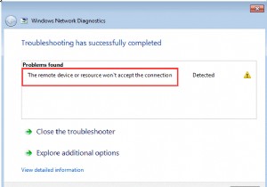 दूरस्थ डिवाइस या संसाधन कनेक्शन को स्वीकार नहीं करेगा (समाधान)