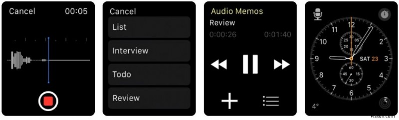 Apple वॉच वॉयस रिकॉर्डर ऐप्स तुरंत नोटों को नीचे ले जाएगा 